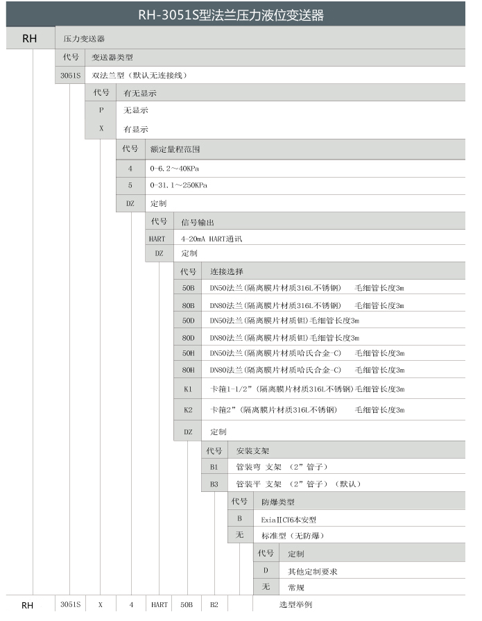双法兰压力液位变送器选型图.png